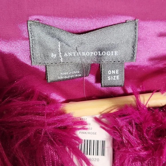 Hot Pink Anthropologie Faux Fur Capelet Shrug Bolero One Size Fits Most - Picture 8 of 15